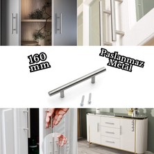 Hobidabi 160MM Inox Kulp Paslanmaz  Tv Ünitesi Yatak Odası Mobilya Çekmece Vestiyer Mutfak Dolap Kulbu