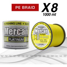 Mercan Pe Örgü Platinum 8x Ip  1000 M Fosforlu Sarı  Misina