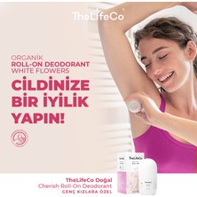 TheLifeCo Doğal Roll-On Deodorant Cherish 60ml + White Cedar 60ml + White Flowers 60ml (Aluminyumsuz, Alkolsüz, Doğal)