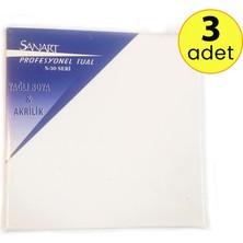 Kuytu Sanat 20 cm x 20 cm Profesyonel Tuval, Küçük Resim Tuvali, Mini Tuval  x 3 Adet