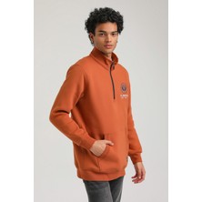 New World Polo Half-Zip Kiremit Slim Fit Half-Zip Sweatshırt 23FWM64064