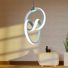 Eynes Avize LED Sarkıt Beyaz Işık Beyaz Kasa Avize Mutfak Hol Çoçuk Odası