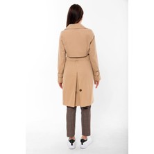 Pastelastore Pamuk Gabardin Midi Kadın Trençkot 1113