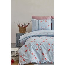 Cotton Life Siena Mavi Çift Kişilik %70 Pamuk %30 Pes Kutulu Nevresim Takımı