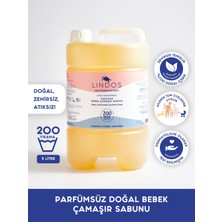 Lindos Ekstra Narin 200 Yıkama Bitkisel %100 Organik Baby Antialerjik Bebek Sıvı Çamaşır Deterjanı 5 L