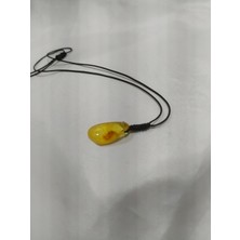 Firuze Gümüş Damla Kehribar Kolye