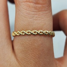 Fasek Gold Taşsız Altın Yüzük - 14 Ayar Altın Minimal Burgu Alyans - Burgu Altın Yüzük