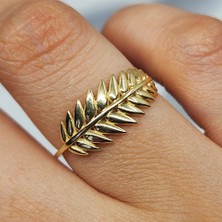 Fasek Gold Taşsız Altın Yüzük - 14 Ayar Altın Başak Model Yüzük - Hediyelik, Anneler Gününe Hediye Altın Yüzük