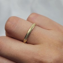 Fasek Gold Altın Alynas - 14 Ayar Altın Taşsız Minimal Tasarım Evlilik Alynası - Hediyelik, Minimal Altın Yüzük