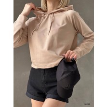 Twomeey Kadın Kapüşonlu Iki Iplik Kumaş Sweatshirt (Renkli)