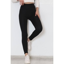 Modaymış Just Wear Geniş Kemer Şardonlu Tayt Siyah