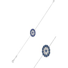 Baş Hediye Dükkanı 925 Ayar Rodyum Nazar Boncuklu  Bileklik