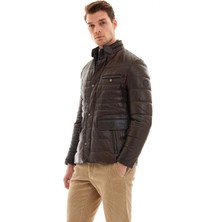 Pierre Cardin Erkek Bordo Hakim Yaka Spor Deri Ceket