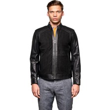 Pierre Cardin Erkek Siyah Süet Hakiki Deri Ceket