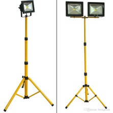 AYT Çözüm Tripod Projektör Ayağı 2 Adet 50 W Projektörlü Ayarlanabilir Şantiye Aydınlatması Ayaklı Projektör Seyyar Projektör