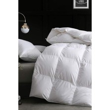 Evlen Home Collection Silikon Yorgan Tek Kişilik 155X215 cm Beyaz Düz Sade Yumuşak Dolgulu Microfiber Kışlık Yorgan