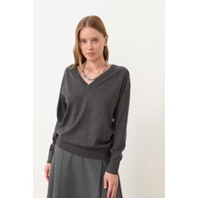 Yün Karışımlı Triko Antrasit K2479103_046