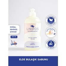 Lindos - Süper Konsantre Lavanta Kokulu Bulaşık Sabunu %100 Bitkisel Elde Yıkama Deterjanı - 600 ml