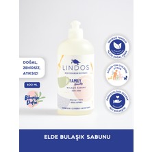 Lindos - Süper Konsantre Defne Biberiye Kokulu Bulaşık Sabunu %100 Bitkisel Elde Yıkama Deterjanı- 600ml