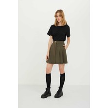 ROMAN Örme Mini Etek Haki K2425006_023