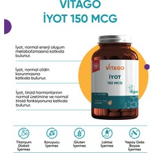 Vitago Premium İyot 150 mcg İçeren Tablet Takviye Edici Gıda 120'li