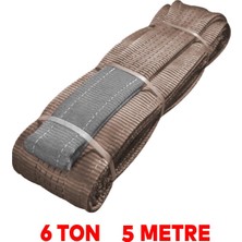 Badem10 Sapan Polyester Spanzet 6 Ton 5 Metre Bronz Kahve Sağlam Yük Kaldırma Taşıma Indirme Halat