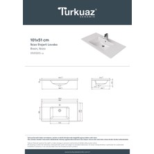 Turkuaz Seramik Ibiza 101 cm Etajerli Lavabo