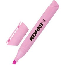 Kores Fosforlu Kalem -  Pastel Pembe