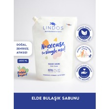 Lindos - Süper Konsantre Portakal Bergamot Kokulu Bulaşık Sabunu %100 Bitkisel Elde Yıkama Deterjanı - 1200 ml