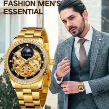 Hanyang Altın Siyah T-Kazanan Marka Klasik Moda Altın  Elmas Erkek Mekanik Saatler Lüks Iş Aydınlık Erkekler Izle Reloj Hombre (Yurt Dışından)