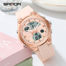 Hanyang 6062 Mavi Sanda En Lüks Marka Çift Ekran Bayan Izle LED Dijital Işık Moda Spor Su Geçirmez Bayan Izle Relógio Feminino (Yurt Dışından)
