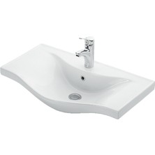 Özceden Yıldız 55+35 cm Antrasit Gri Mat Mdf Seramik Lavabolu Asma Banyo Dolabı Takımı