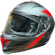 Sway Sw 865 Gri Kırmızı Kapalı Kask L