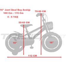 Trendbike Vento 16 Jant Bisiklet 3-6 Yaş Erkek Çocuk Bisikleti