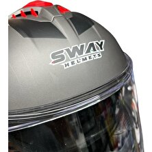 Sway Sw 865 Gri Kırmızı Kapalı Kask Xxl