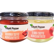 Diyet Pazarı Elma Suyu Konsantresi 300 ml Hurma Suyu Konsantresi 300 ml 2'li Set (Tatlandırıcı Seti)