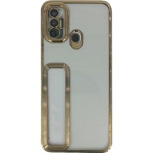 Tecno Spark 7 / 7t ile Uyumlu Roma Lensli Lazer Slot Şeffaf Kapak Telefon Kılıfı