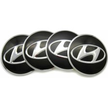 Gardenauto Hyundai Jant Göbeği Arması Alüminyum Jant Göbek Sticker 4'lü Set 60MM