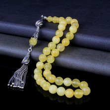 Takı925 Damla Kehribar Tesbih 925 Ayar Gümüş Püsküllü