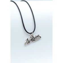 Mustafa Kemal Atatürk İmzalı  Gümüş Kaplama Unisex Deri İp Kolye kod 410