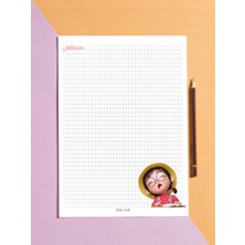 Sevimli Kızçe Desenli Kareli Notepad 03 Günlük Planlayıcı, Defter, To Do List, Not Defteri, Ajanda