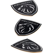 Gardenauto Peugeot Logo Yeni Arma 3D Metalize Sticker Alüminyum 2 Adet Kabartmalı Etiket