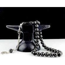 Takı925 Özel Tasarım Gümüş Işlemeli Ayyıldız Model Kehribar Tesbih