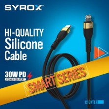 Syrox C137TL 30W Pd Ultra Hızlı Type-C To Iphone Lightnıng Şarj & Data Kablosu-Hı-Qualıty Silicone Cable 30W Pd Power Delıvery Smart Series C137TL