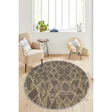 West Home Dijital Baskı Makinede Yıkanabilir Kaymaz Taban Leke Tutmaz Yuvarlak Salon Halısı Mutfak Halısı ve Balkon Halısı