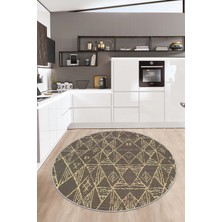 Confidence Home Dijital Baskı Makinede Yıkanabilir Kaymaz Taban Leke Tutmaz Yuvarlak Salon Halısı Mutfak Halısı ve Balkon Halısı