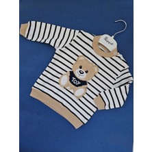 Kapşonlu Yelekli Uzun Kollu  3lü Takım Kız Bebek Pembe Renk