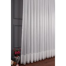 Evdepo Home Taç Eteği Bantlı Ketentül Perde, 1/3 Sık Pile, Tek Kanat - Ekru 100 x 260 cm