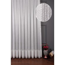 Evdepo Home Taç Eteği Bantlı Ketentül Perde, 1/2 Seyrek Pile, Tek Kanat - Ekru 100 x 240 cm