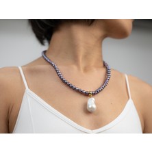 Flechazo Jewelry Mor Inciler ve Doğal Barok Incili Elyapımı Kolye